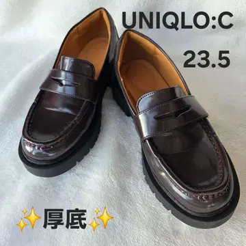 [새상품급] UNIQLO:C 코인 로퍼 23.5cm 통굽 브라운 여성용