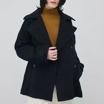 [ 새상품 ] 헤링본 숏코트 네이비