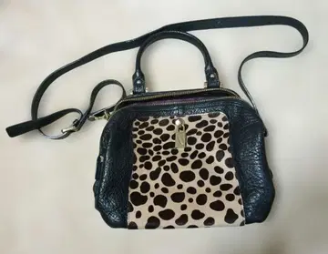 FURLA 블랙 레오파드 무늬 핸드백