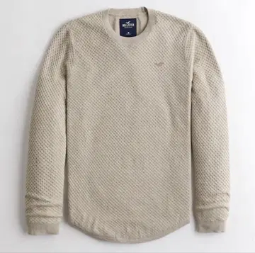 홀리스터 시크한! 독특한 짜임 패턴 스웨터/베이지 L/XL