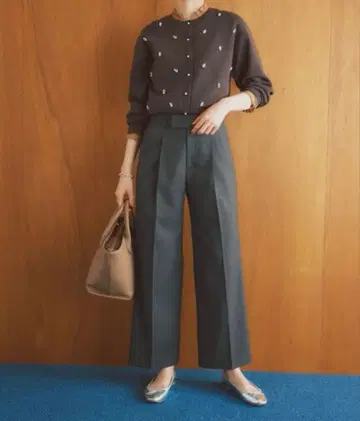 키친토 하의 커버 와이드 팬츠 샴브레이 36 사이즈