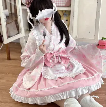 양산형 유카타 드레스 핑크