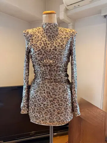패션 노바 레오파드 무늬 스팽글 드레스