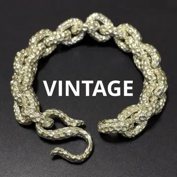 US 수입 헤비 케이블 체인 팔찌 빈티지 925 각인 있음