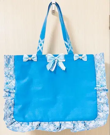 자카마트 A3 프릴 디자인 이타백용 스핀들 레이스 토트백