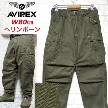 AVIREX 유즈드 가공 헤링본 밀리터리 카고 팬츠