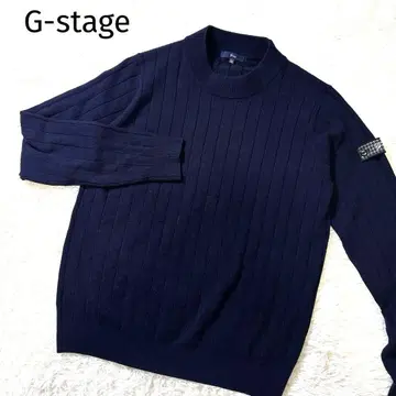G-stage 지스테이지 리브 니트 네이비 46 남성용 M 긴팔