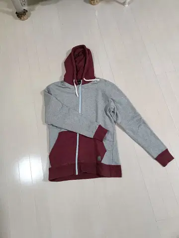 EMPIRE 풀 집업 후드티 M 사이즈 그레이/버건디