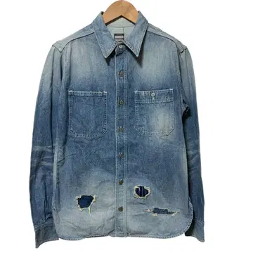 N-952 모모타로진즈 리페어 가공 데님 셔츠 38 momotaro