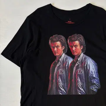 기묘한 이야기 스티브 T셔츠 블랙 L 사이즈 구제 의류