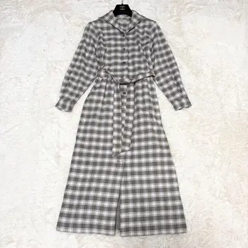 새상품급 마가렛호웰 셔츠 원피스 맥시 길이 체크 리본 벨트