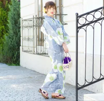 dita 여성용 유카타 말차색 바탕에 매화 문양