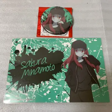 좀비랜드 사가 프린세스 카페 특전 엽서 캔뱃지 미나모토 사쿠라