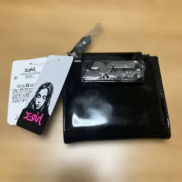 x-girl 스타 로고 지갑 블랙 원사이즈