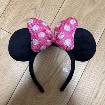 미니 마우스 머리띠 스팽글 핑크