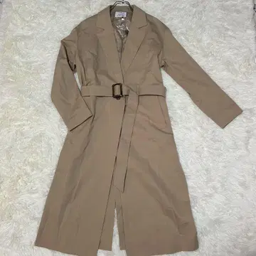 23구 하이 트위스트 코튼 트윌 트렌치코트 롱 기장 베이지 벨트