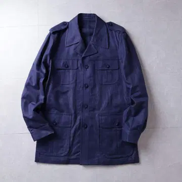 빈티지 커버올 코튼 린넨 네이비 L 워크 밀리터리