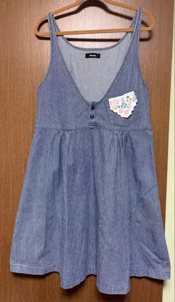 Ne-net 손수건 히코리 오버롤 스커트