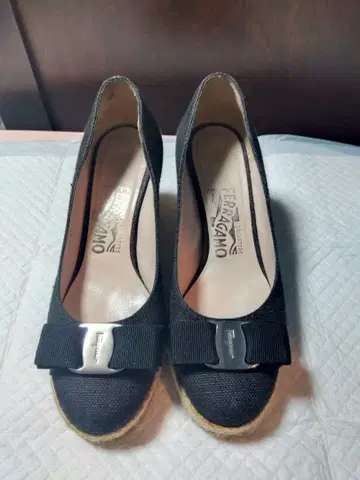 Ferragamo 블랙 에스파드리유 하이힐