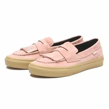 컨디션 최상 VANS 핑크 베이지 로퍼 24cm 스웨이드 가죽 프린지