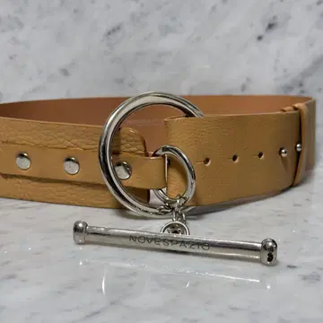 NOVESPAZIO 노베스파지오 천연 가죽 벨트 폭넓은 링 브라운