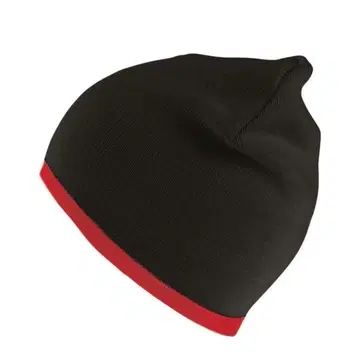 스포츠맨 하의 스트라이프 니트 비니 레드/블랙