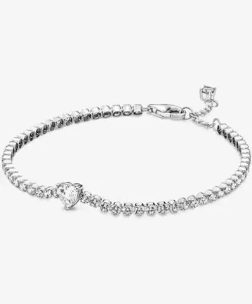 판도라 스파클링 하트 테니스 팔찌