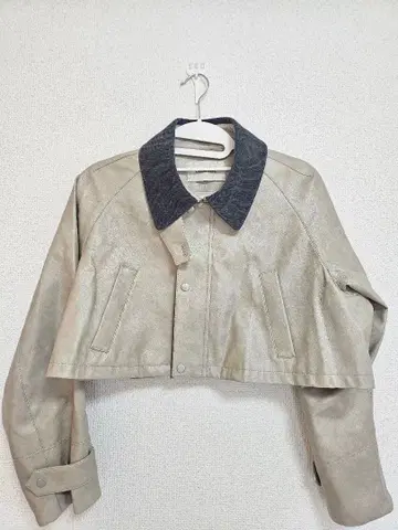 [ COCODEAL ] 가죽 숏 블루종