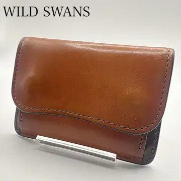 와일드 스완스 태그 부속품 포함 코인 케이스 천연 가죽 카멜