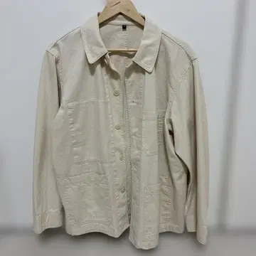 무인양품 나무 열매로 만든 카포크 혼방 헤링본 커버올 아이보리