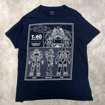Fallout 폴아웃 T셔츠 L 빅 실루엣 게임T 네이비