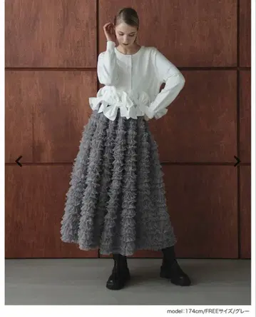 볼륨 튤 롱 스커트 스커트 하의 여성용 가을