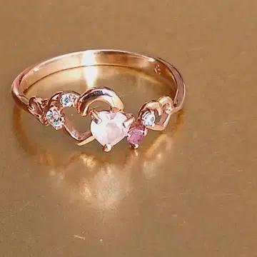K10 하트 모티브 로즈 골드링 새상품급