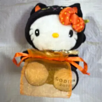 헬로키티 GODIVA 콜라보 2016 봉제 인형 할로윈 검은 고양이
