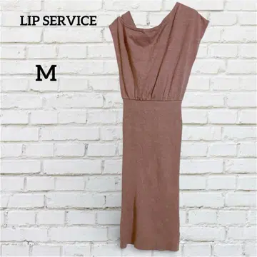 립서비스 오프숄더 원피스 리브 절개 더스티 핑크 ( M ) 허리 마크