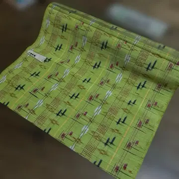 쿠루메 카스리 새상품 옷감 면 100 그린