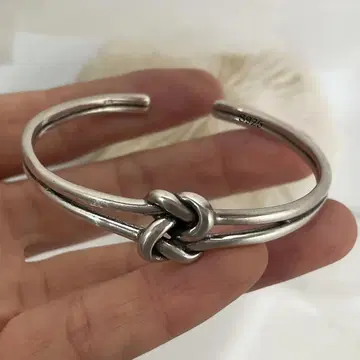 실버 925 빈티지 매듭 디자인 뱅글