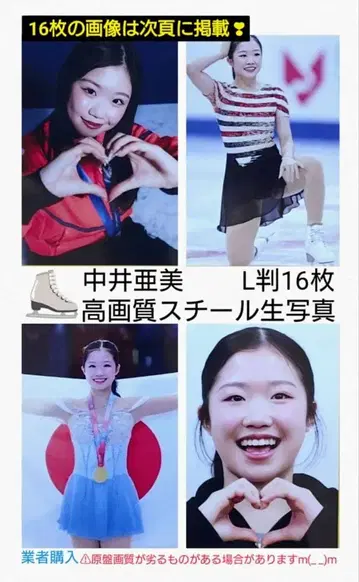 나카이 아미 고화질 스틸 브로마이드 L판 16매 슬리브 봉입 앨범 부속물