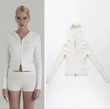 Badblood 화이트 후드 부착 스웨터 S