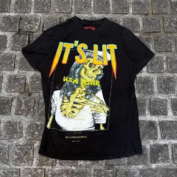 한정판 RING OF FIRE IT'S LIT 티셔츠 두꺼운 프린트