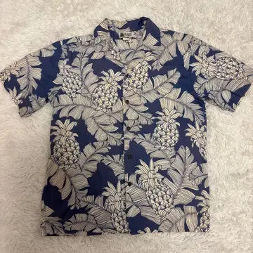 80s 빈티지 USA제 아로하 셔츠 오픈 카라 코튼 반팔 서프 셔츠