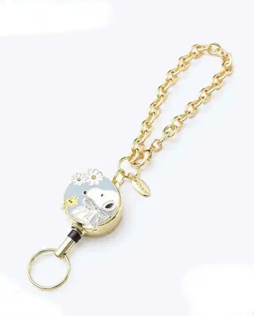 [ 새상품 ] 스누피 릴 키링 PEANUTS 블루 리본