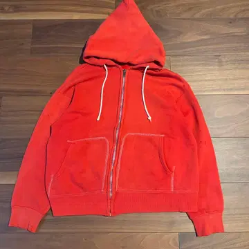 50s 60s 지퍼 후드티 빨간색 세퍼레이트 포켓