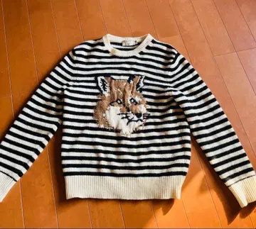 메종 키츠네 스트라이프 스웨터 M