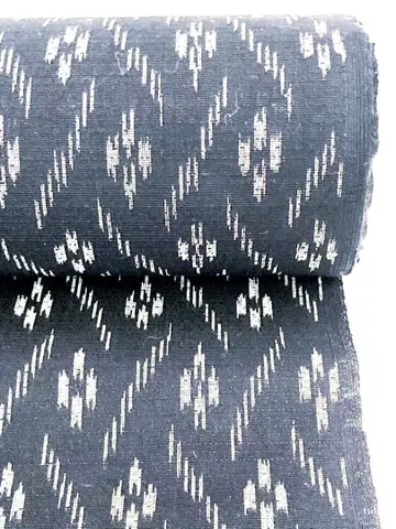 츠쿠시 유키 쿠루메카스리 옷감 네이비 나염 레트로