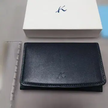키타무라 가나가와 대학 콜라보 네이비 가죽 지갑