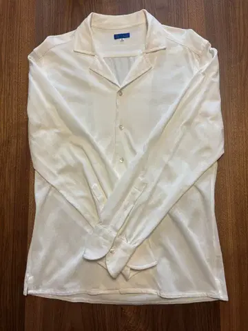 링자켓 긴팔 오픈 카라 셔츠 화이트 카노코 소재