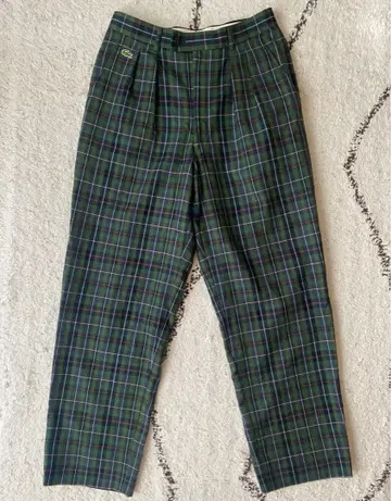 70-80s LACOSTE 울 체크 슬랙스