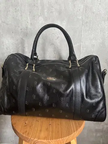 블랙 합성 피혁 보스턴 백