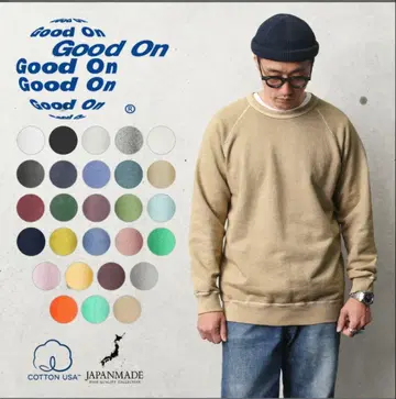 Good On 굿온 래글런 크루넥 스웨트 셔츠 일본제